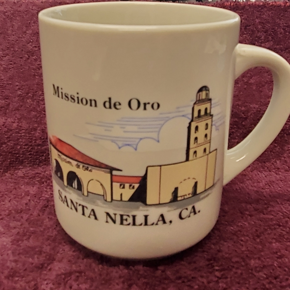 Souvenir coffee mug from Mission de Oro (imperfect)